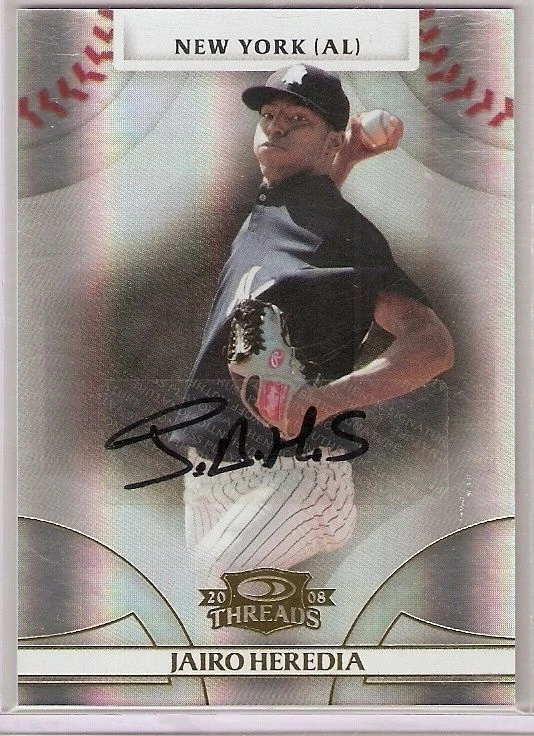JAIRO HEREDIA 2008 THREADS ROOKIE AUTOGRAPH SERIAL /999 NEW YORK YANKEESS BRAVES - Image 1 of 1