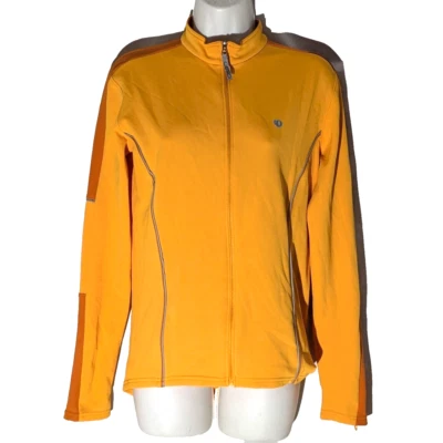 Pearl Izumi Jacket Womens Sz M, Orange Softshell Full Zip Front Cycling 3 Pocket - Image 1 of 4