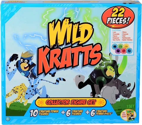 Wild Kratts 22-Pack Action Figure Set - Officially Licensed, Includes 3" Chris & Cover
