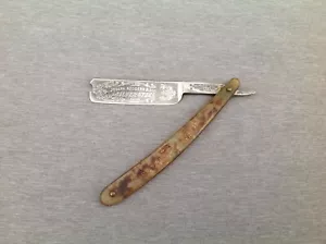 Joseph Rodgers & Sons Silver Steel Straight Razor, Etched Face - Picture 1 of 10