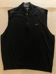 Greg Norman Sweater Vest Men's Extra Large Black Knit Full Zip Golf - Picture 1 of 5