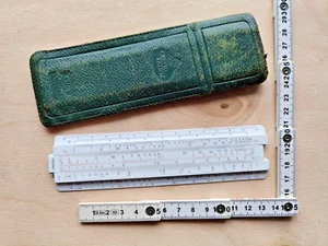 old VTG A.W. Faber Castell 67/54 Darmstadt Slide Rule green holder Germany - Picture 1 of 10