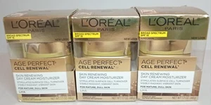 Crema hidratante 3Pk L'Oreal Age Perfect Cell Renewal LHA 1,7 oz VER FOTOS PARA FECHA DE CADUCIDAD - Imagen 1 de 4