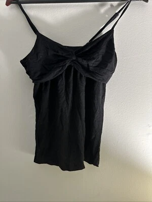 Camiseta sin mangas Babydoll Y2K Vintage Forever 21 negra Burnout Twist frontal talla M Foto 1 de 4