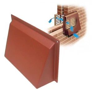 Terracotta Hooded Cowl 9" x 6" Vent Cover for Air Bricks Grilles Extractors - Picture 1 of 3