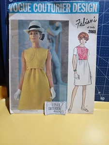 Vtg Vogue Couturier Pattern 2065- Fabiani Of Italy Dress-Size 12-34 Bust-W/Label - Picture 1 of 5