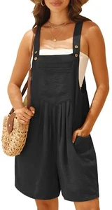 Summer Women's Jumpsuits Short Overalls Casual Adjustable Rompers with Pockets - Picture 1 of 6