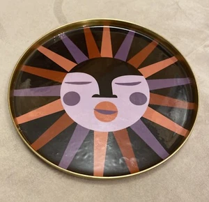 Opalhouse Jungalow Metal Sun Decorative Tray Purple Gold Black Pink - Picture 1 of 3