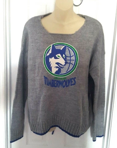 Minnesota Timberwolves Womens Sweater Size XL All Laced Up Touch Alyssa Milano Cover