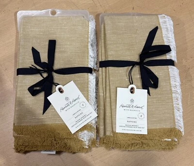 Hearth and Hand Magnolia 8pc Napkin Set Golden Brass 20"x20" - Image 1 of 4