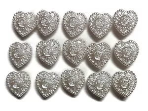 CUORI DI PERLE MATRIMONIO Pinza per pollice - Set di 15 spille decorative fatte a mano OFFERTA - Foto 1 di 3