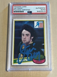 JIM CRAIG 1980-81 TOPPS ROOKIE SIGNED AUTOGRAPHED CARD #22 RC AUTO PSA/DNA