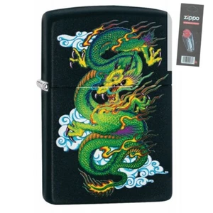 Zippo 29839 Asian Inspired Dragon Black Matte Finish Feuerzeug + FLINT PACK - Bild 1 von 1