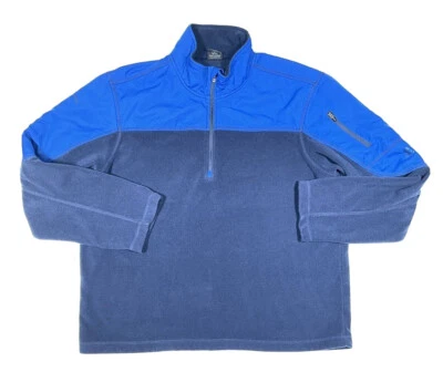 Starter Mens Fleece Sweater Size Large Blue 1/2 Zip Mock Neck Jumper - Image 1 of 4