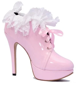 5-inch Frilly Maid High Heels (Pink) - Picture 1 of 3