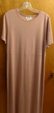 Teddi Mauve Pink Striped Top Half Maxi Tshirt Dress Women XL  40" chest