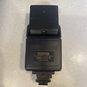 Flash de montaje en zapata Sunpak Auto 433D para Canon probado funcionando - Imagen 1 de 2