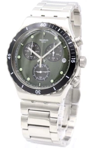 Nuevo Reloj Swiss Swatch Irony BACK IN CAQUI Verde Cronógrafo Fecha 45mm YVS488G $225 - Imagen 1 de 5