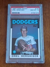 1986 TOPPS TIFFANY #159 OREL HERSHISER DODGERS PSA 10