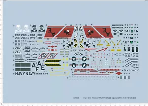1/72 USS Forrestal F-14A TOMCAT ATLANTIC FLEET SQUADORNS Markings Water Decal - Picture 1 of 1