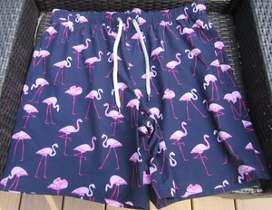 NEW SONOMA MENS BOARD SHORTS~SWIM TRUNKS - FLAMINGO`S -LARGE TALL~ELASTIC WAIST - Picture 1 of 4