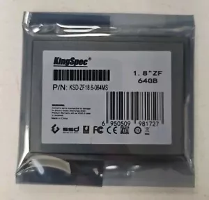 New! KingSpec KSD-ZF18.6-064MS 64GB 1.8" ZIF Solid State Hard Drive SSD - Picture 1 of 4