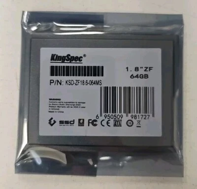 KingSpec KSD-ZF18.6-064MS 64GB 1.8″ ZIF SSD Solid State Drive  2.8″ × 2.1″ × 0.2 - Image 1 of 4