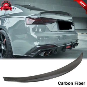 For Audi A5 S Line S5 RS5 Coupe 17-22 Carbon Fiber Rear Trunk Spoiler Boot Wing - Picture 1 of 12