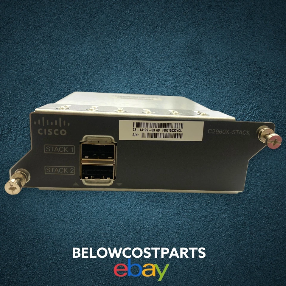 Cisco 800-37538-01 A0+ C2960-Stack V01 73-14199-03 A0 Stacking Module - Image 1 of 2