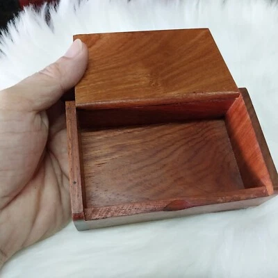 Wooden Name Card Box Holder Hardwood Handmade Collectible Gift #2 - Image 1 of 4