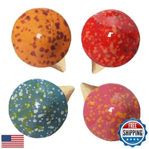 Mushroom Outdoor Decor 4pcs Colorful Ceramic Garden, Lawn, Plants Stake 6.89' - Picture 1 of 5