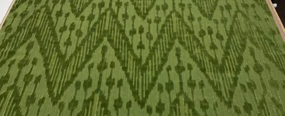 LEE JOFA CARAVAN VELVET FOREST GREEN IKAT EXCLUSIVE FABRIC REM 32"LONG  48"W - Image 1 of 4