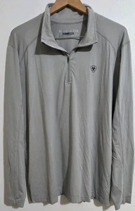 NEW ARIAT TEK Cold Series Cornell Men Sz L Long Sleeve 1/4 Zip Gray Base Layer - Picture 1 of 8