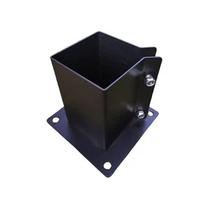 Black Powder Coated Metal Fence Post Base Support Bolt Down, 4x4 Inch (3.5x3.... - Picture 1 of 7