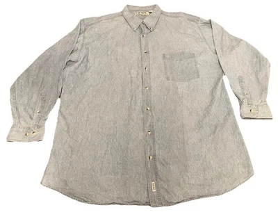 Camisa Ropa Cactus De Colección Para Hombre 3XLT Azul Claro Denim Botón Trabajo Western Años 90 Foto 1 de 4