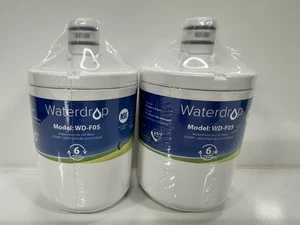 NEW Waterdrop Model WD-F05 Refrigerator Water Filter Sealed QTY 2 - Picture 1 of 1