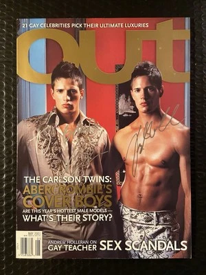 THE CARLSON TWINS-Signed-OUT Magazine-May 2001-Abercrombie's Boys-Complete Issue - Image 1 of 4