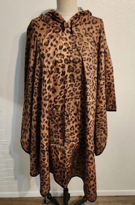 Poncho de Lluvia Chicos Estampado de Leopardo Talla Única Con Capucha Ligero Marrón Embalable Foto 1 de 4