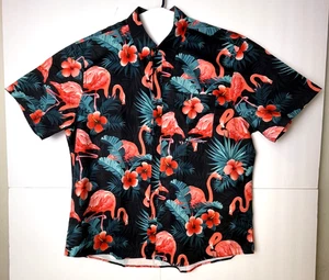 Camisa Para Hombre Tropical Hawaiana Abotonada L/17 Palmeras Árbol Flamenco - Imagen 1 de 9