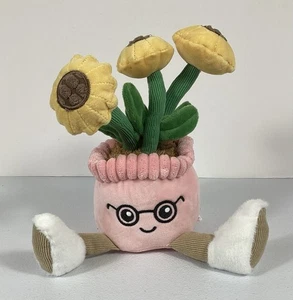 Happy Plant Girasole Peluche Membri Ponderati Marca Peluche Scaffale Sitter Occhiali - Foto 1 di 12