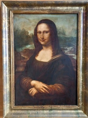 Large fantastic antique Mona Lisa, Leonardo da Vinci follower, high quality wood - Image 1 of 4