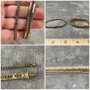 JOAN RIVERS Vintage Tennis Bracelet Jacket w/2 Tennis Bracelets Blue Multi !! - Picture 1 of 15