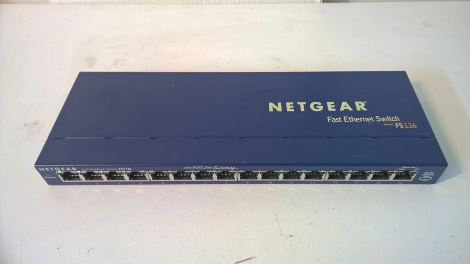 NETGEAR 16 SWITCH - FS116 - NO POWER ADAPTER  - (R4) - Image 1 of 1