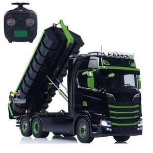 Metal 1/14 6x6 Hydraulic RC Roll-on-off Full Dump Truck 3Speed Tipper Model - Picture 1 of 12