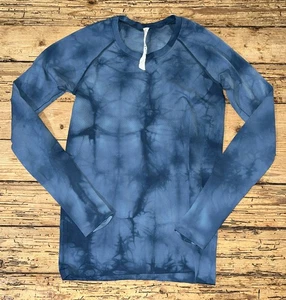 Lululemon Women’s Size 8 Night Diver *Marble Swiftly Speed LS EUC - Picture 1 of 8