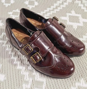 Hotter Womens Shearsby Leather Buckle Slip On Leather Brogue Shoes UK 4.5 Brown - Picture 1 of 19