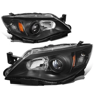 Fit 08-11 Subaru Impreza Factory Style Projector Headlight Lamps Black/ Amber - Picture 1 of 7