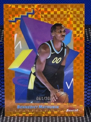 2025 Topps Finest BENNEDICT MATHURIN Pacers X-Fractor Orange Refractor 061/200 - Image 1 of 2