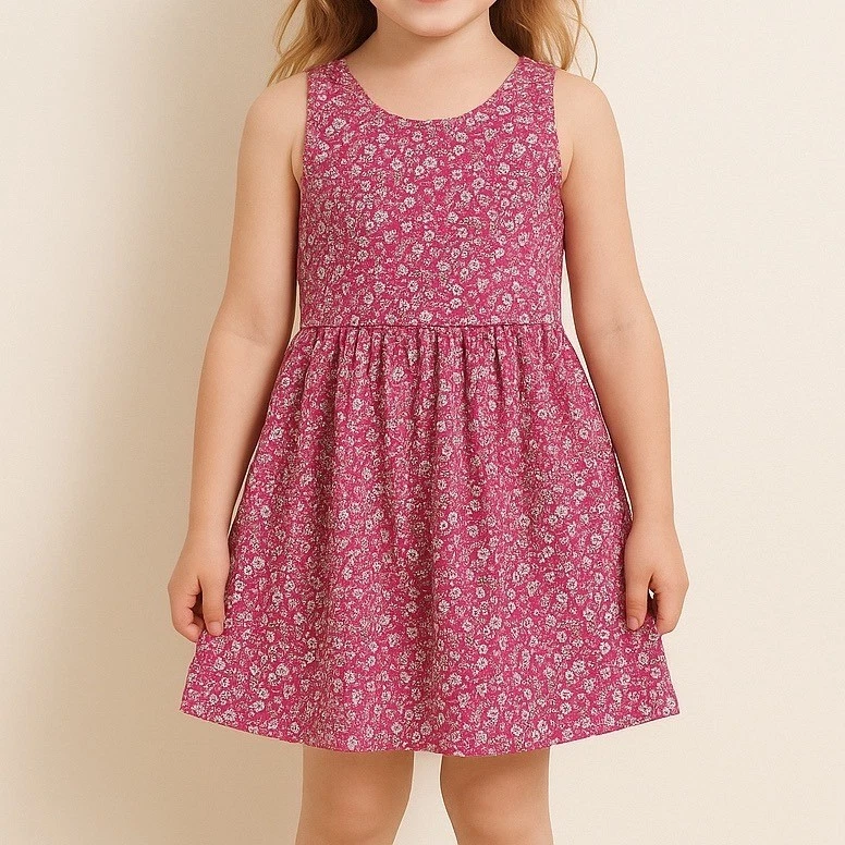 POLO RALPH LAUREN Girls Pink Floral Poplin Sleeveless Dress 5 43-45 ½" 40-44lbs - Image 1 of 4