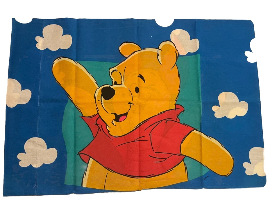 Disney Winnie The Pooh vintage años 90 *una funda de almohada* azul lechón con nubes Foto 1 de 4